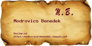 Modrovics Benedek névjegykártya